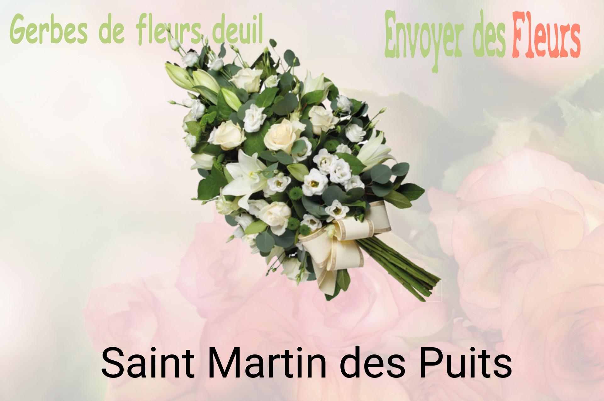 Gerbe de fleurs de deuil livrée à Saint-Martin-des-Puits